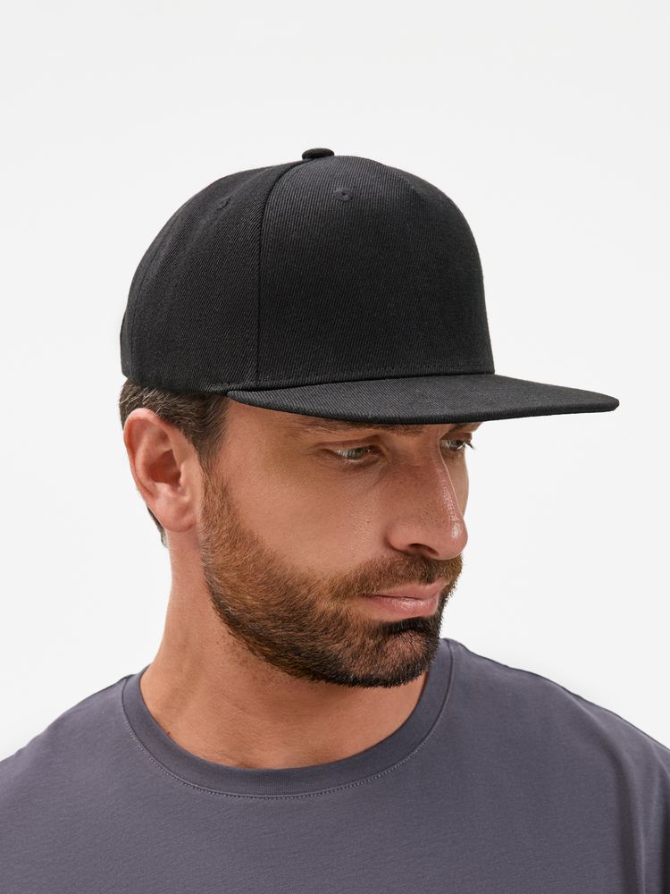 Бейсболка Epicore с прямым козырьком, черная / Миниатюра модельного (1000)