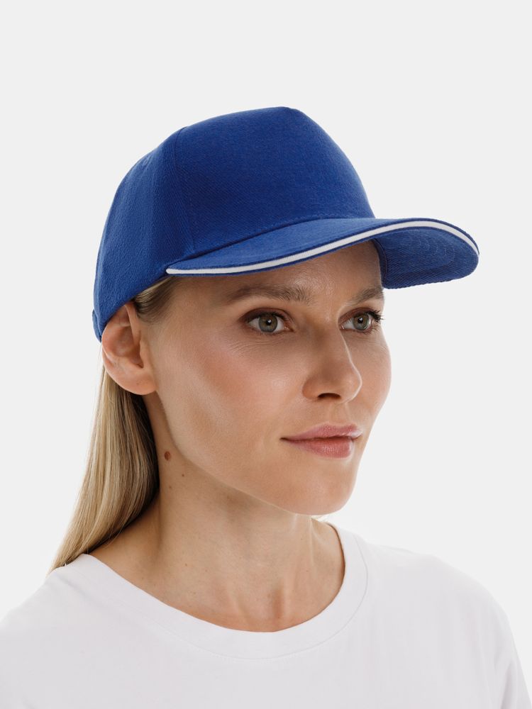 Бейсболка Classic 2.0, ярко-синяя с белым кантом / Миниатюра модельного (1000)