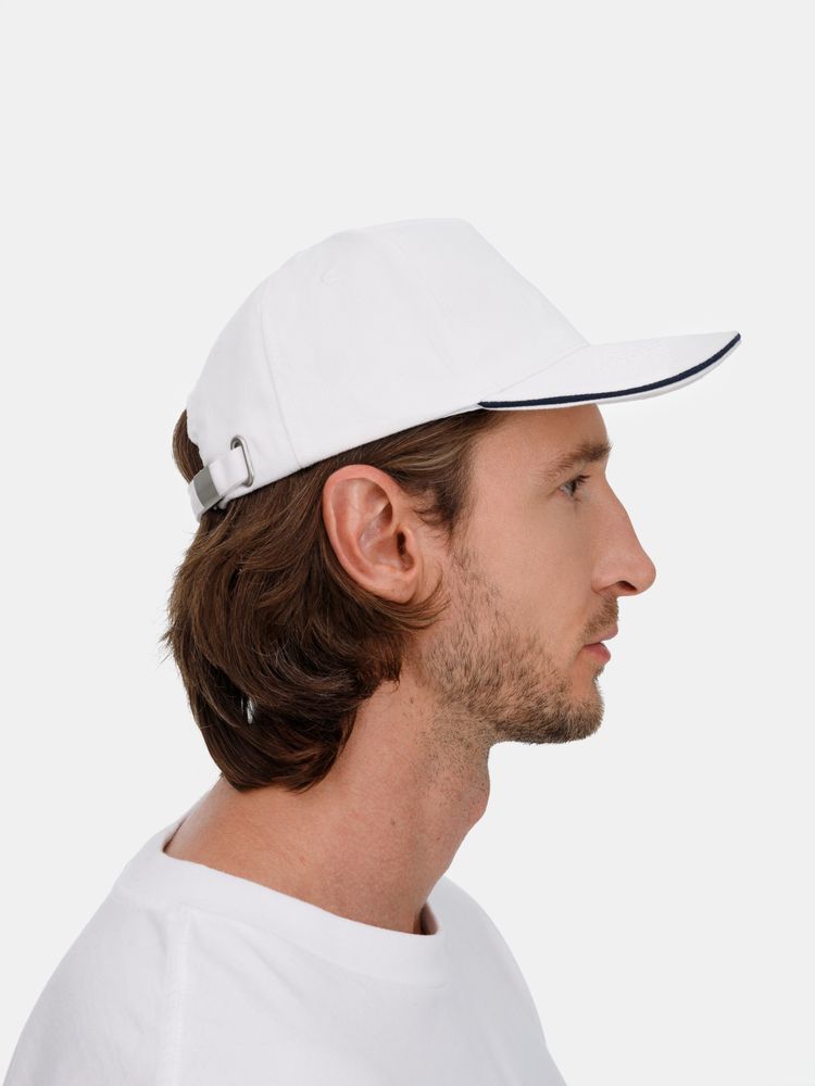 Бейсболка Classic 2.0, белая с темно-синим кантом / Миниатюра модельного (1000)