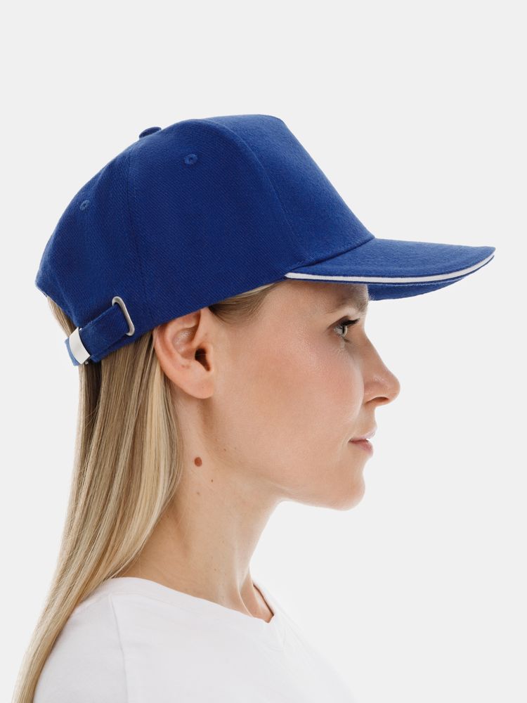 Бейсболка Classic 2.0, ярко-синяя с белым кантом / Миниатюра модельного (1000)