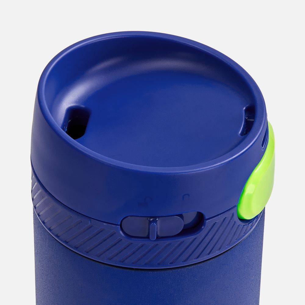 Термостакан X1 с цветной кнопкой, синий с желтым / Миниатюра WWW (1000)