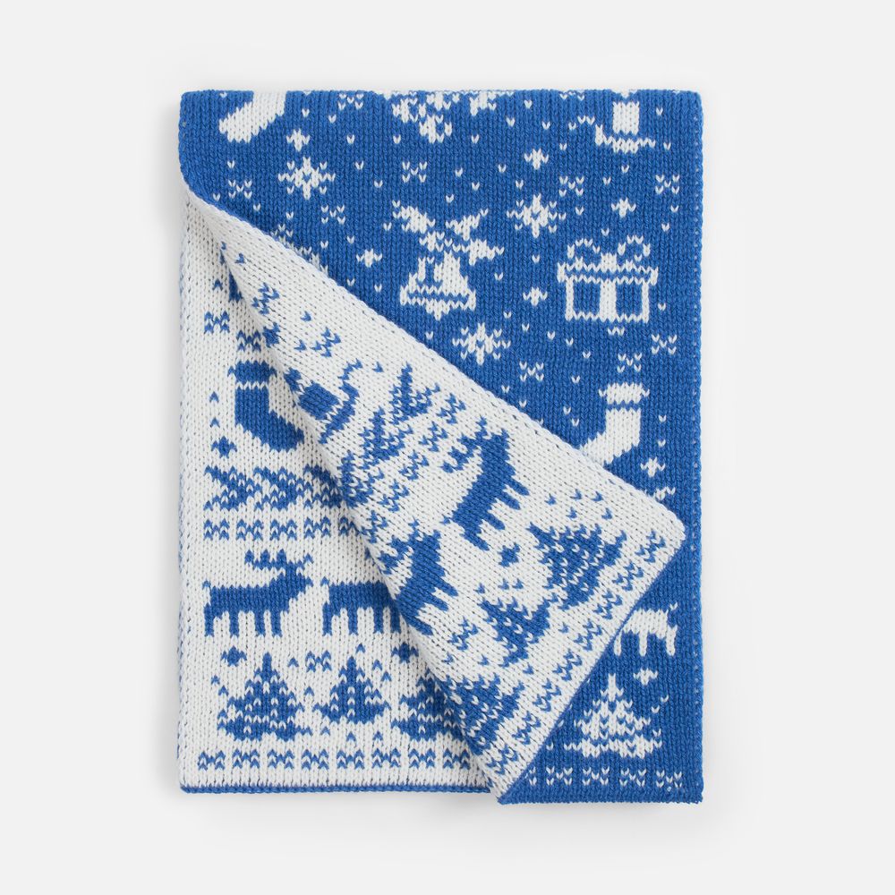 Шарф Holidale, синий с молочным / Миниатюра WWW (1000)