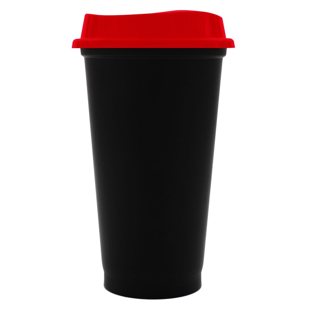 Стакан с крышкой Color Cap Black, черный с красным / Миниатюра WWW (1000)