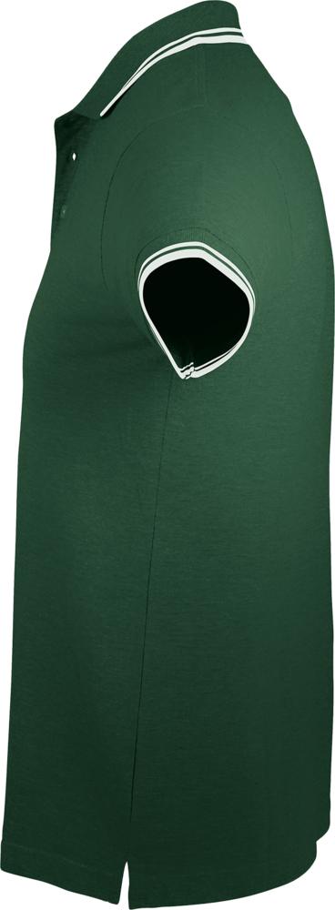Рубашка поло мужская Pasadena Men 200 с контрастной отделкой, зеленая с белым / Миниатюра WWW (1000)