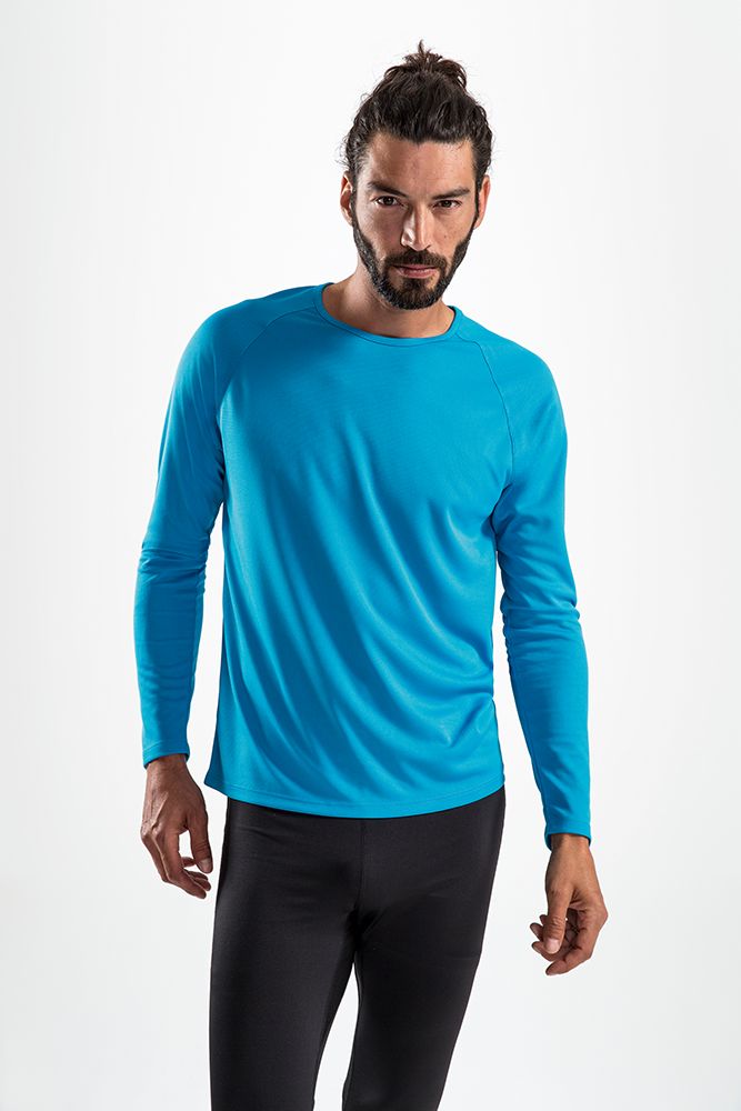 Футболка с длинным рукавом Sporty LSL Men, ярко-бирюзовая / Миниатюра WWW (1000)