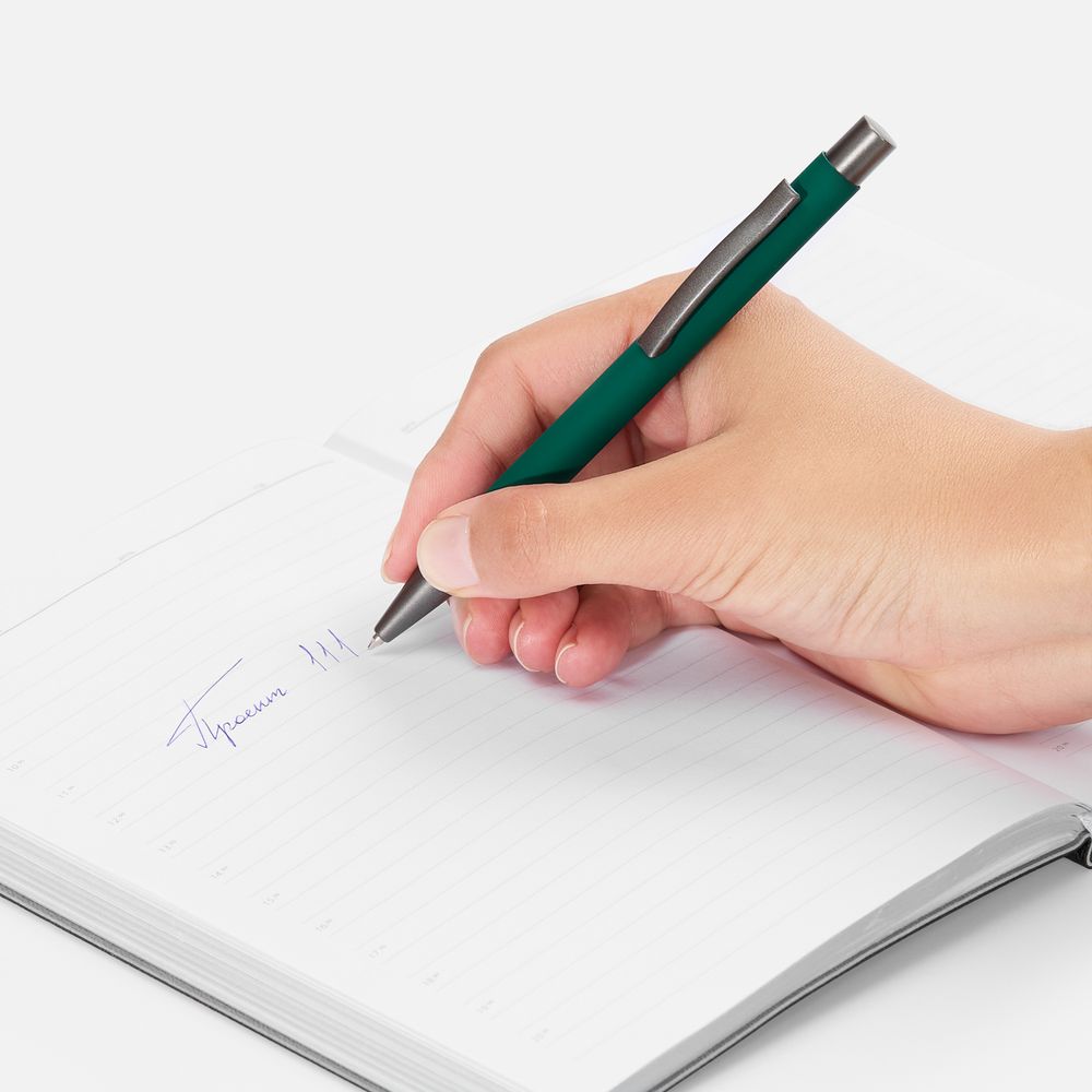 Ручка шариковая Atento Soft Touch, зеленая / Миниатюра WWW (1000)