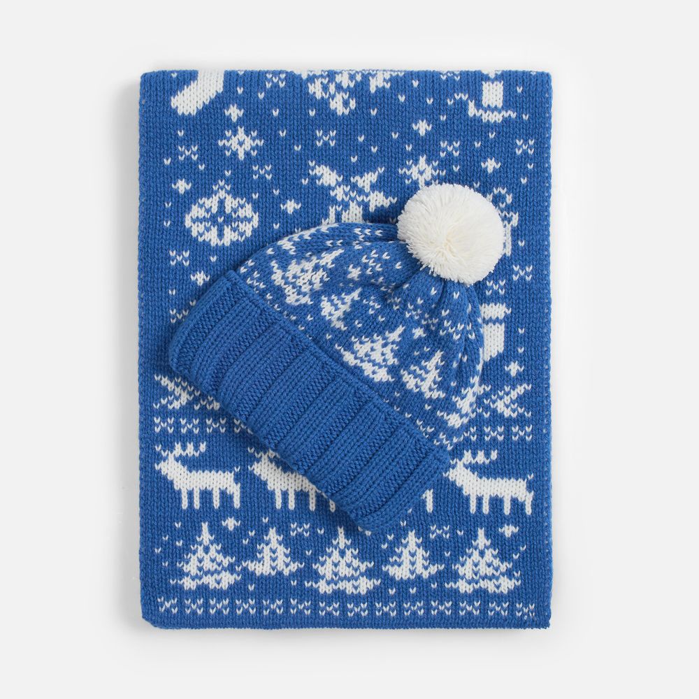 Шарф Holidale, синий с молочным / Миниатюра WWW (1000)