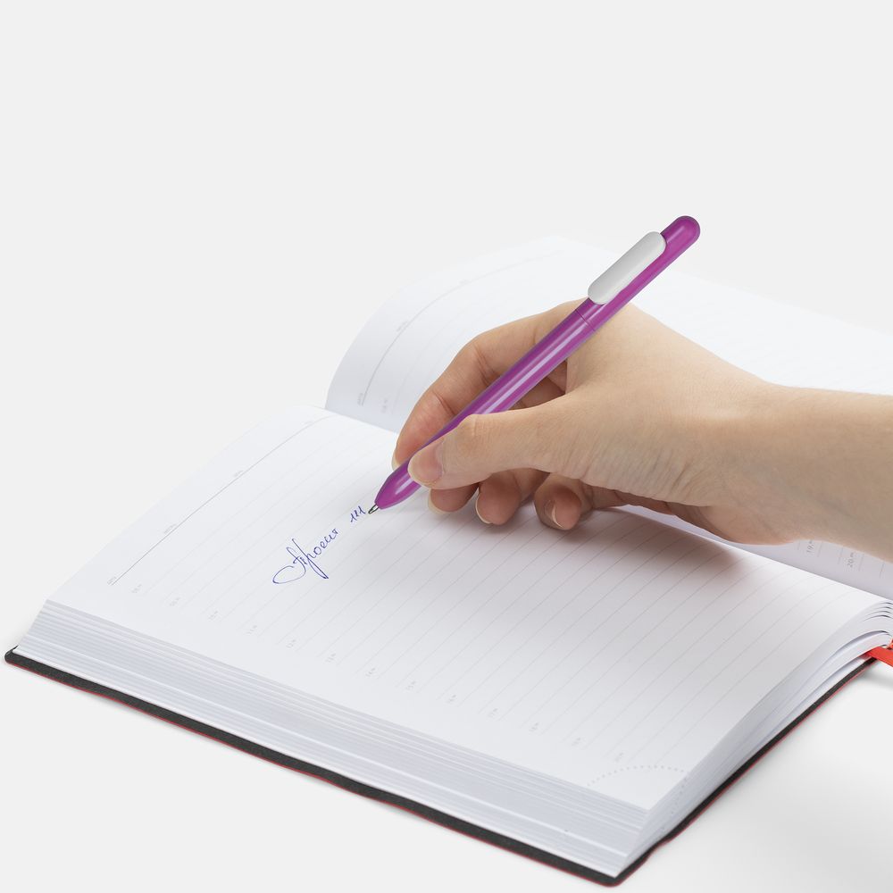 Ручка шариковая Slider, фиолетовая с белым / Миниатюра WWW (1000)