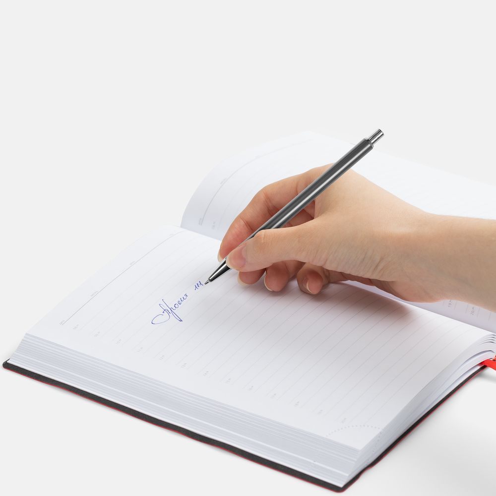 Ручка шариковая Slim Beam, серая / Миниатюра WWW (1000)