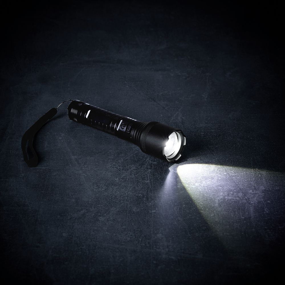 Фонарь аккумуляторный с фокусировкой луча FarSee, черный / Миниатюра WWW (1000)