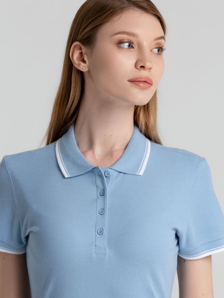 Рубашка поло женская Practice Women 270, голубая с белым / Миниатюра WWW (1000)