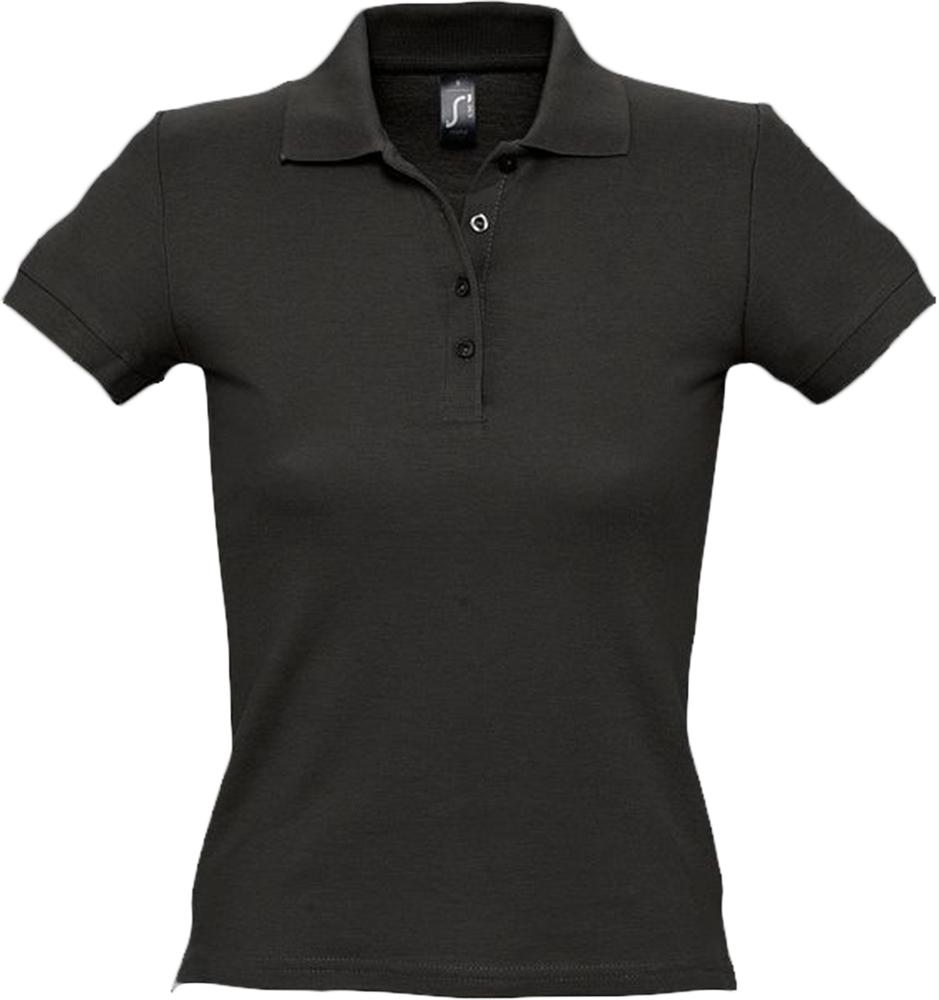Рубашка поло женская People 210, черная / Миниатюра WWW (1000)