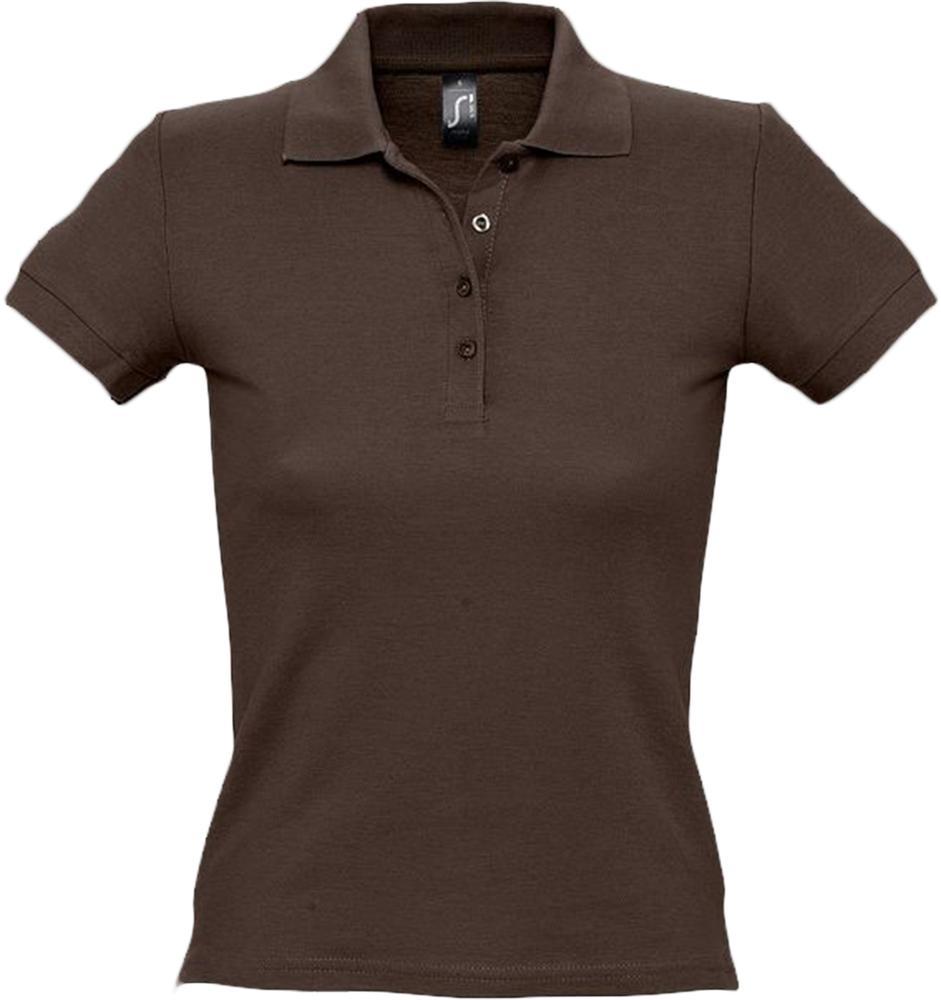 Рубашка поло женская People 210, шоколадно-коричневая / Миниатюра WWW (1000)