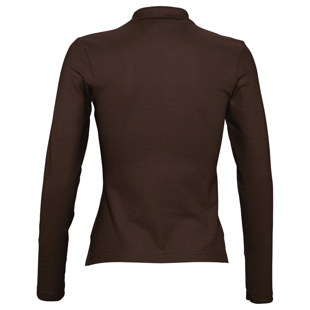 Рубашка поло женская с длинным рукавом Podium 210 шоколадно-коричневая / Миниатюра WWW (1000)
