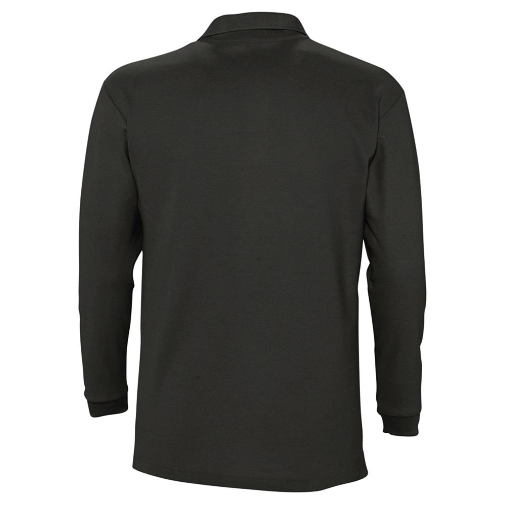 Рубашка поло мужская с длинным рукавом Winter II 210 черная / Миниатюра WWW (1000)