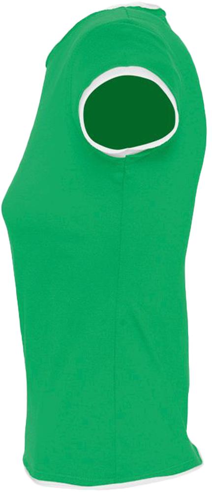 Футболка женская Moorea 170, ярко-зеленая с белой отделкой / Миниатюра WWW (1000)