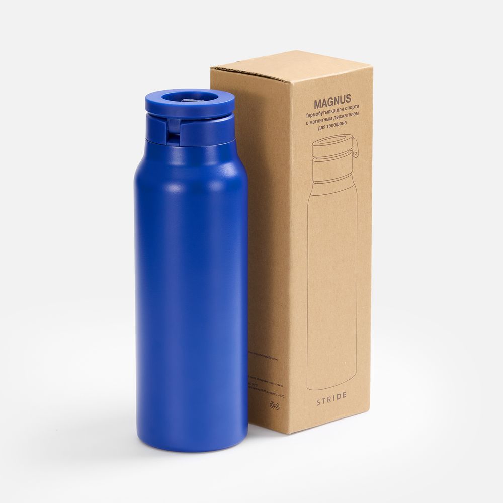 Термобутылка Magnus с магнитным держателем для телефона, синяя / Миниатюра WWW (1000)