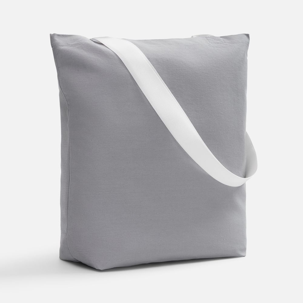Шопер B5, серый с широкими белыми ручками / Миниатюра WWW (1000)
