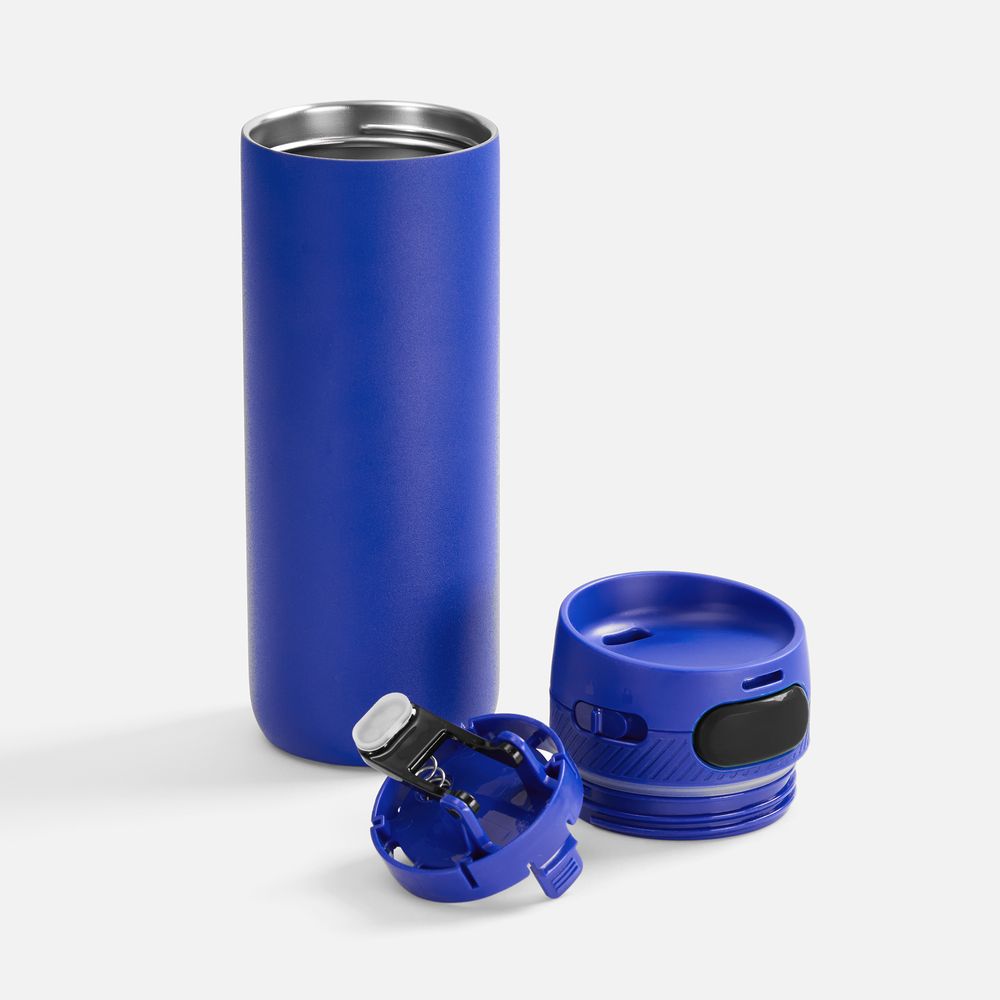 Термостакан X1 с цветной кнопкой, синий с черным / Миниатюра WWW (1000)