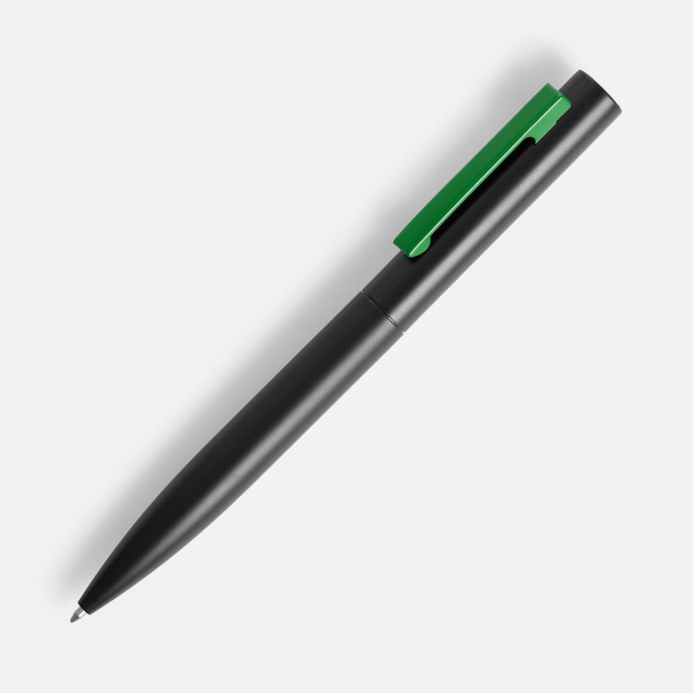 Ручка шариковая Inkolor, черная с зеленым / Миниатюра WWW (1000)