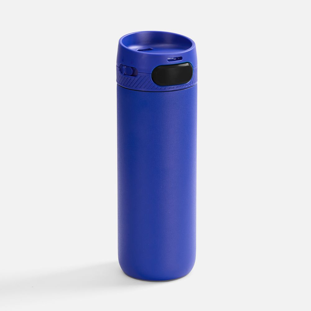 Термостакан X1 с цветной кнопкой, синий с черным / Миниатюра WWW (1000)