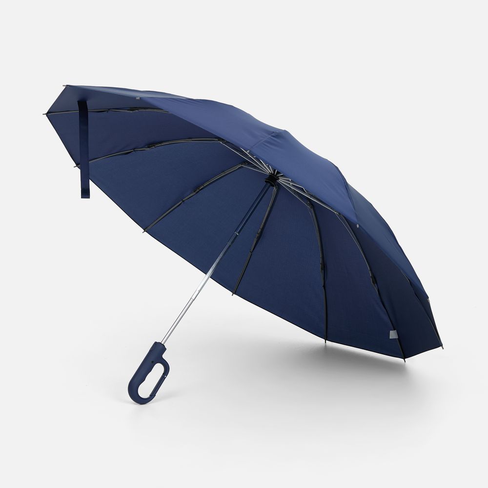 Зонт обратного сложения inLoop с ручкой-карабином, темно-синий / Миниатюра WWW (1000)