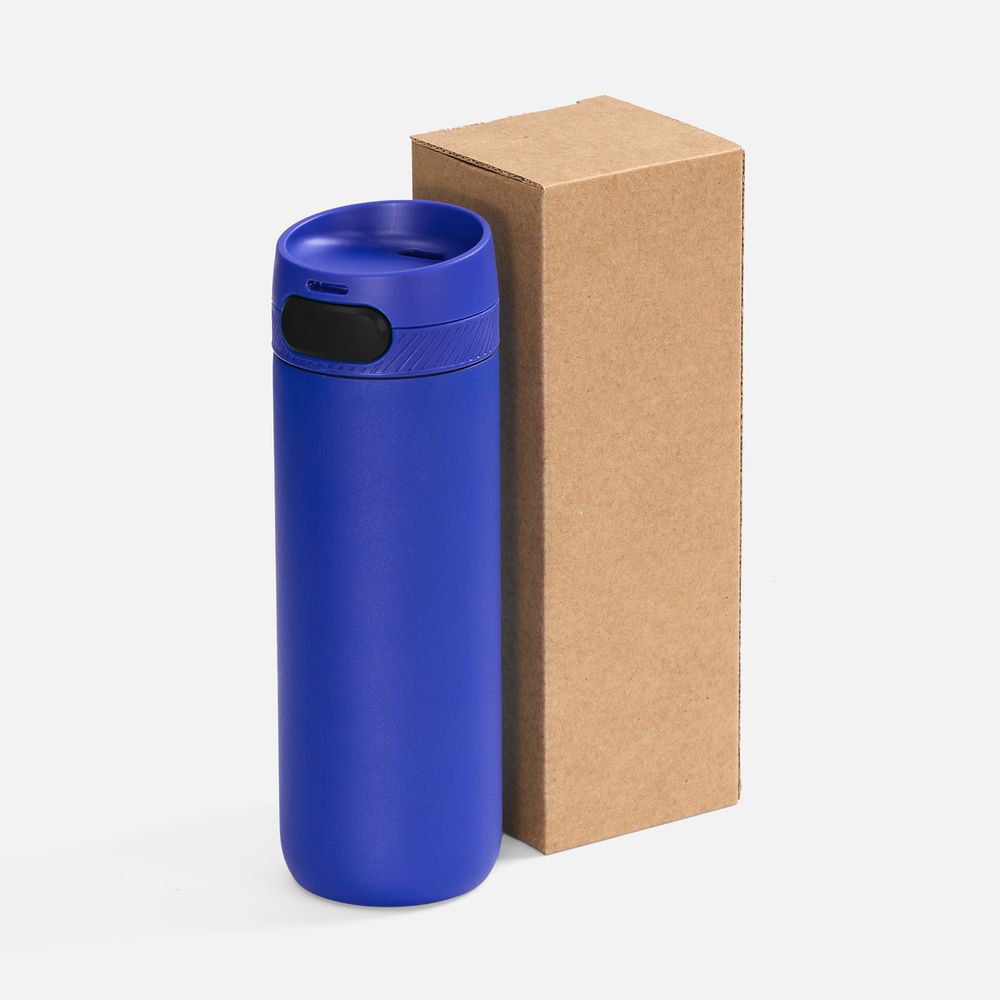 Термостакан X1 с цветной кнопкой, синий с черным / Миниатюра WWW (1000)