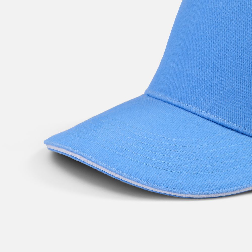 Бейсболка Classic 2.0, синяя с белым кантом / Миниатюра WWW (1000)