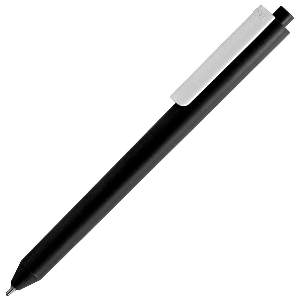 Ручка шариковая Pigra P03 Mat, черная с белым / Миниатюра WWW (1000)