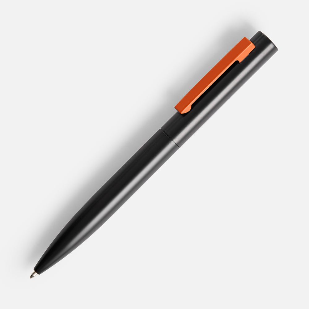 Ручка шариковая Inkolor, черная с оранжевым / Миниатюра WWW (1000)
