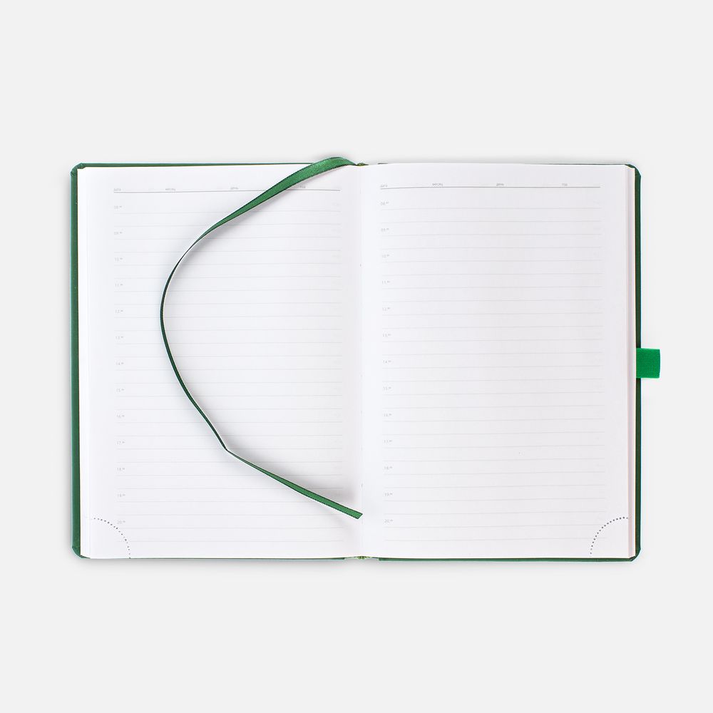 Ежедневник Favor Gold, недатированный, ярко-зеленый / Миниатюра WWW (1000)