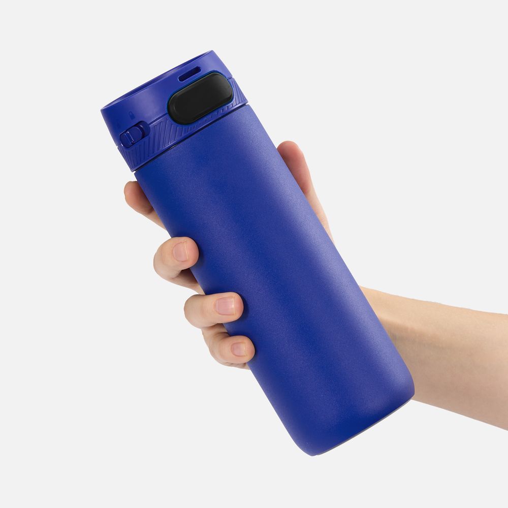 Термостакан X1 с цветной кнопкой, синий с черным / Миниатюра WWW (1000)