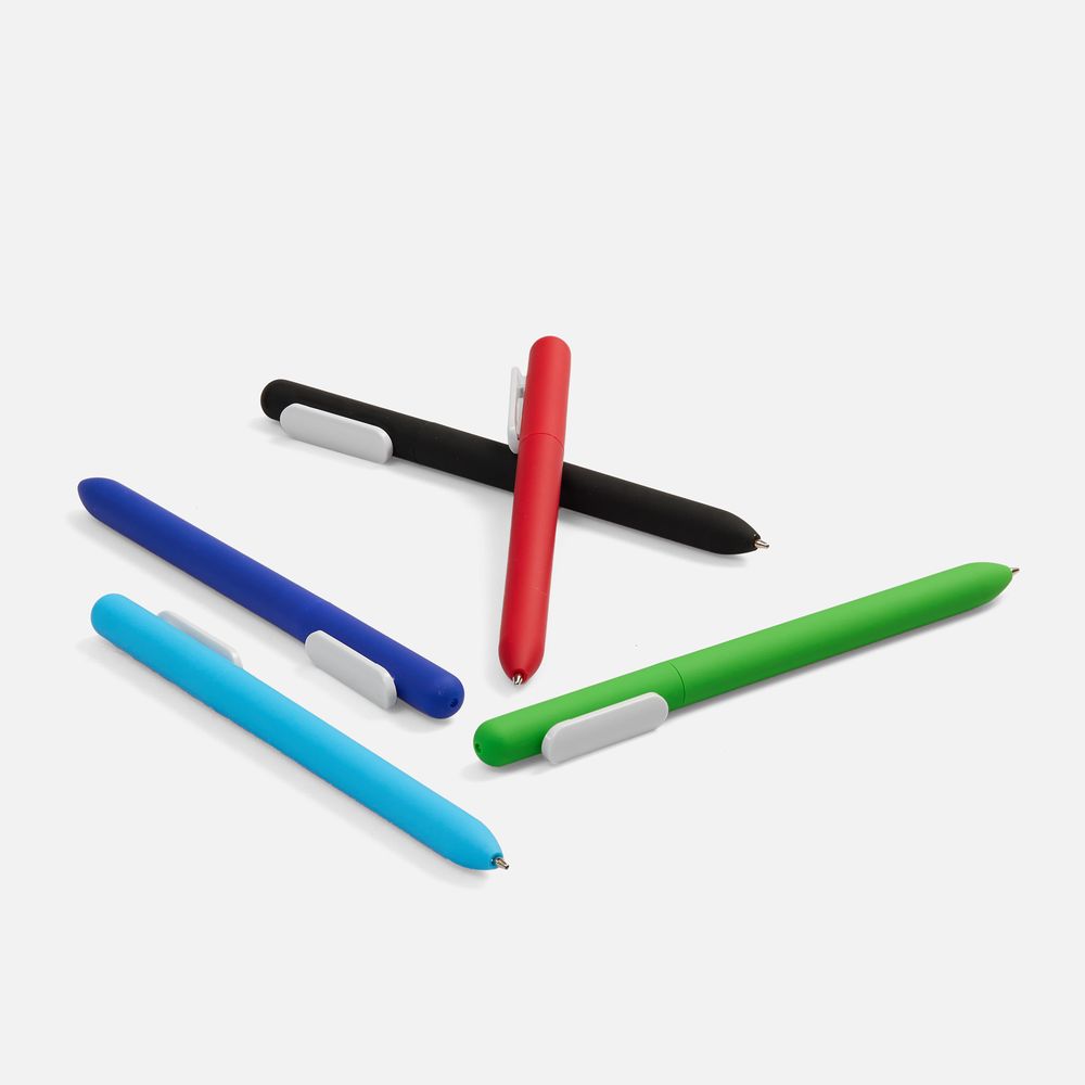 Ручка шариковая Slider Soft Touch, синяя с белым / Миниатюра WWW (1000)