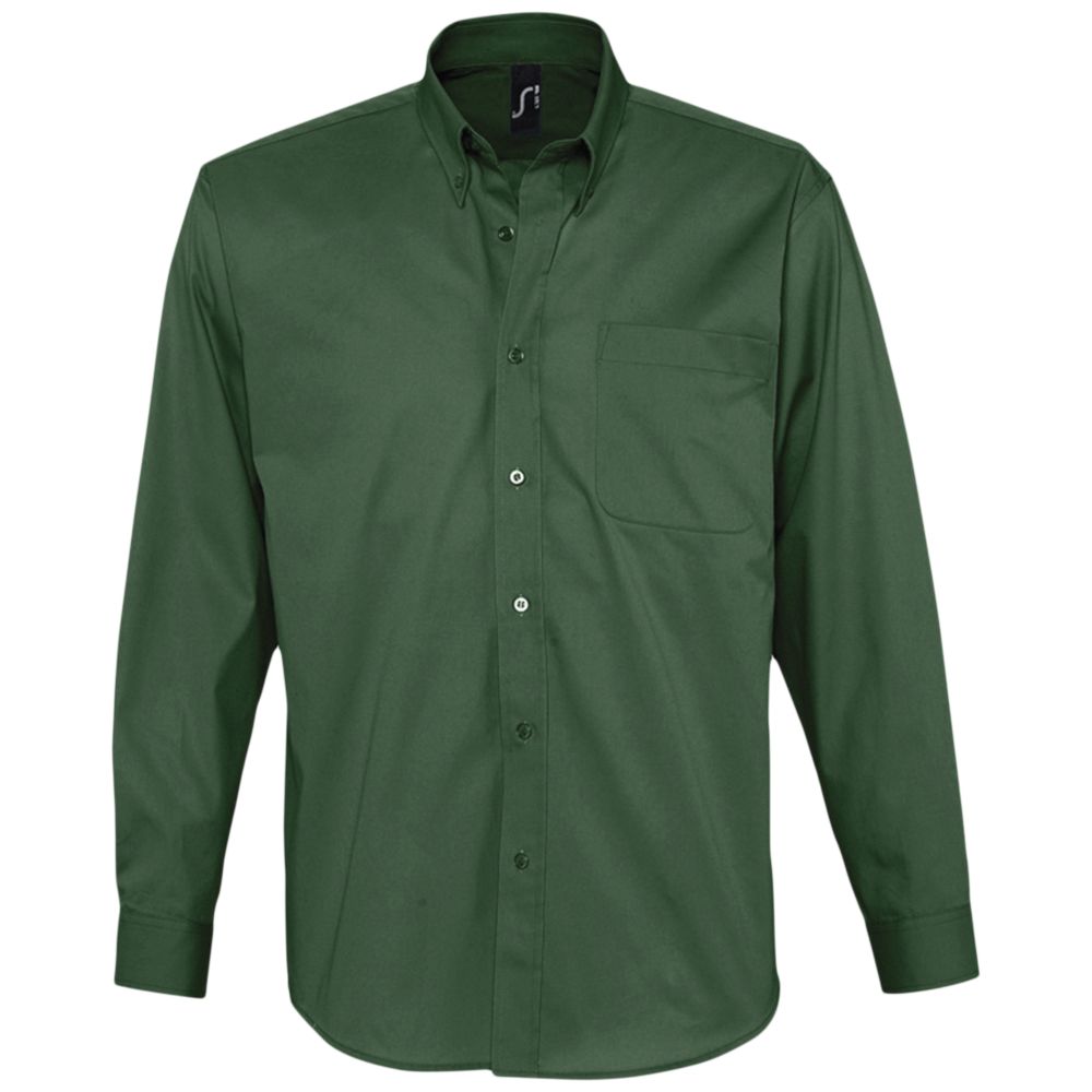 Рубашка мужская с длинным рукавом Bel Air, темно-зеленая / Миниатюра WWW (1000)