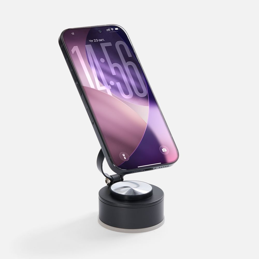 Вакуумная магнитная подставка airFix, черная с серым / Миниатюра WWW (1000)