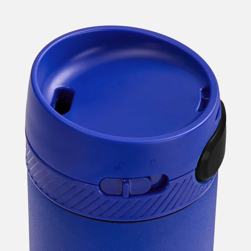 Термостакан X1 с цветной кнопкой, синий с черным / Миниатюра WWW (1000)