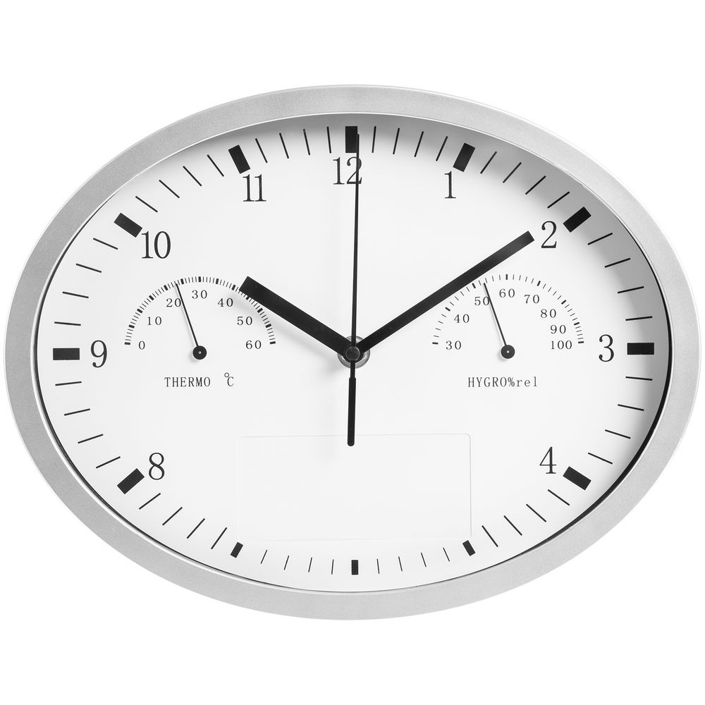 Часы настенные INSERT3 с термометром и гигрометром, белые / Миниатюра WWW (1000)