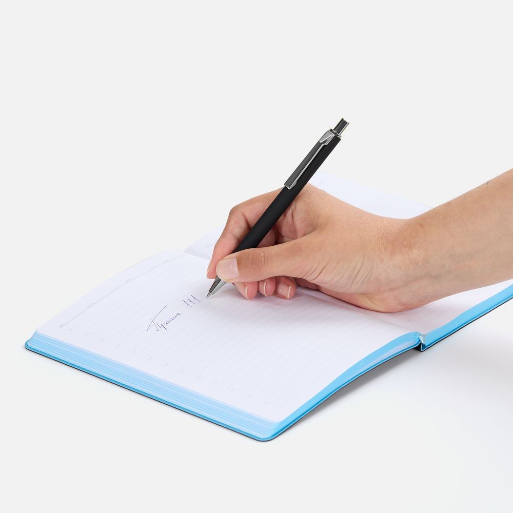 Ручка шариковая Lobby Soft Touch Chrome, черная / Миниатюра WWW (1000)