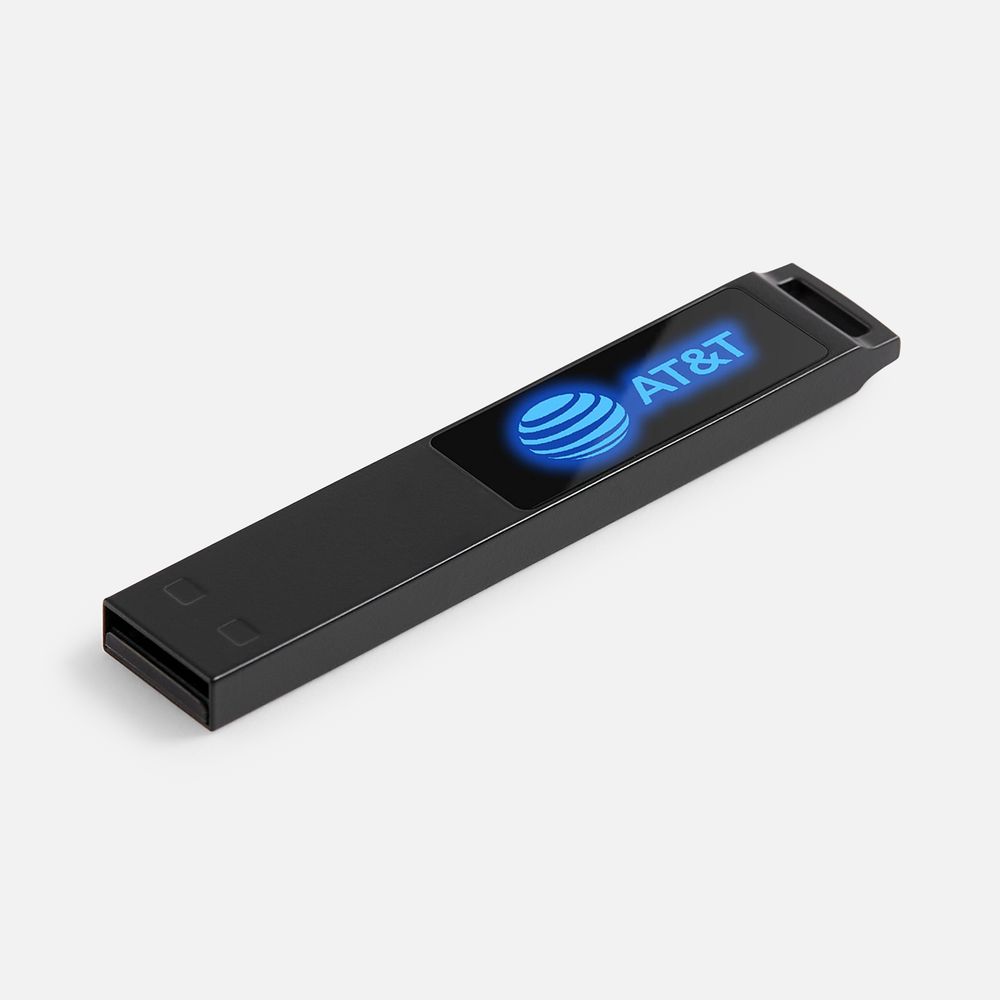 Флешка markBright Black с синей подсветкой, 32 Гб / Миниатюра WWW (1000)