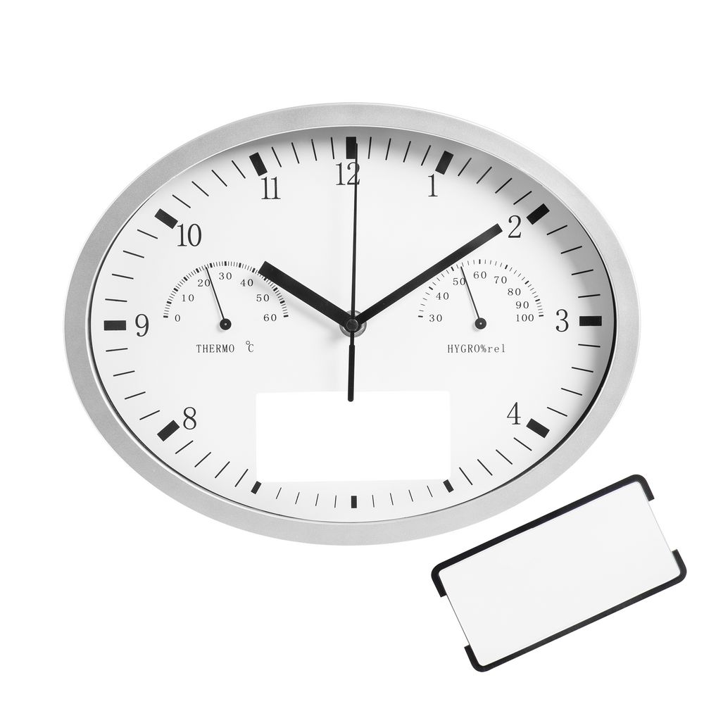 Часы настенные INSERT3 с термометром и гигрометром, белые / Миниатюра WWW (1000)