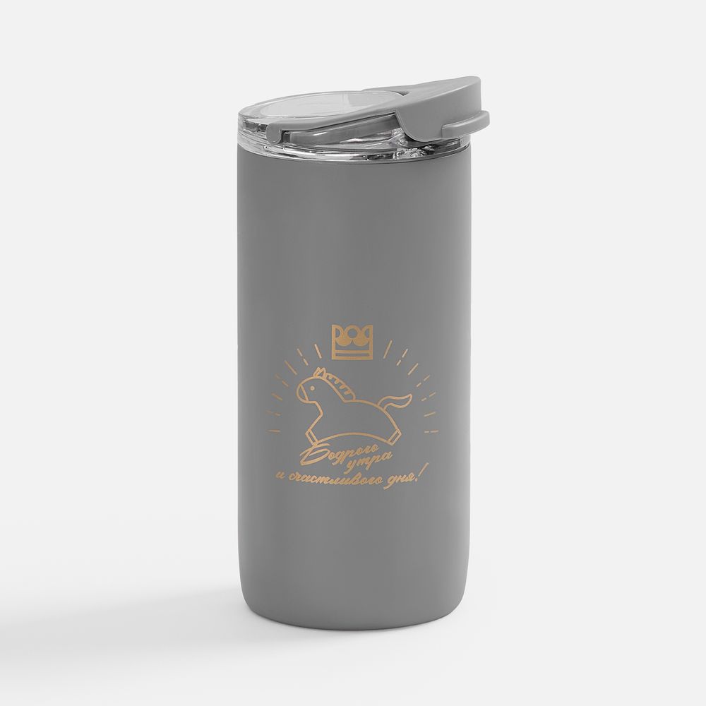 Термостакан Voima, серый / Миниатюра нанесения (1000)