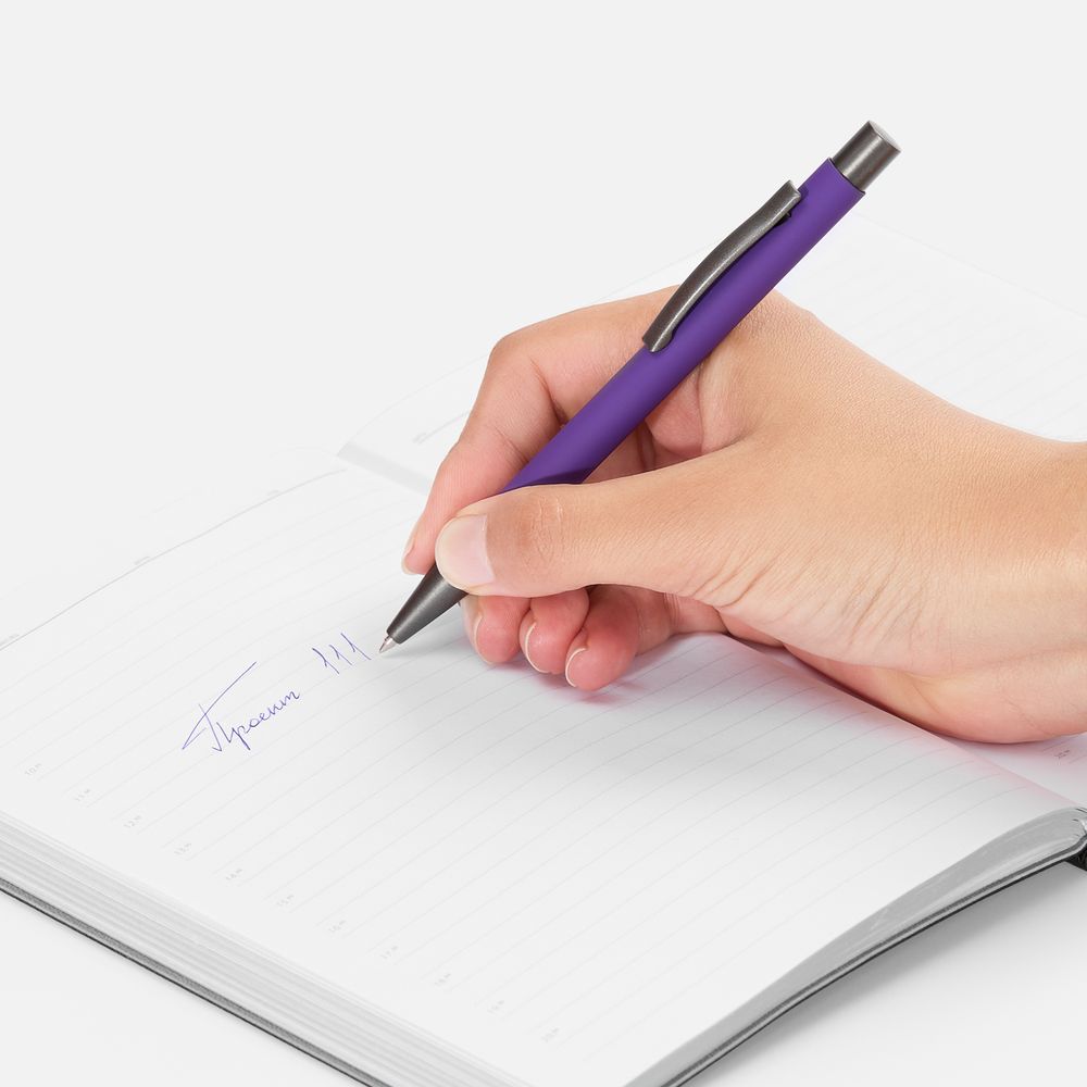 Ручка шариковая Atento Soft Touch, фиолетовая / Миниатюра WWW (1000)