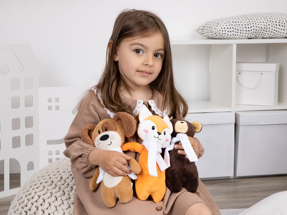Мягкая игрушка Beastie Toys, собачка с белым шарфом / Миниатюра WWW (1000)