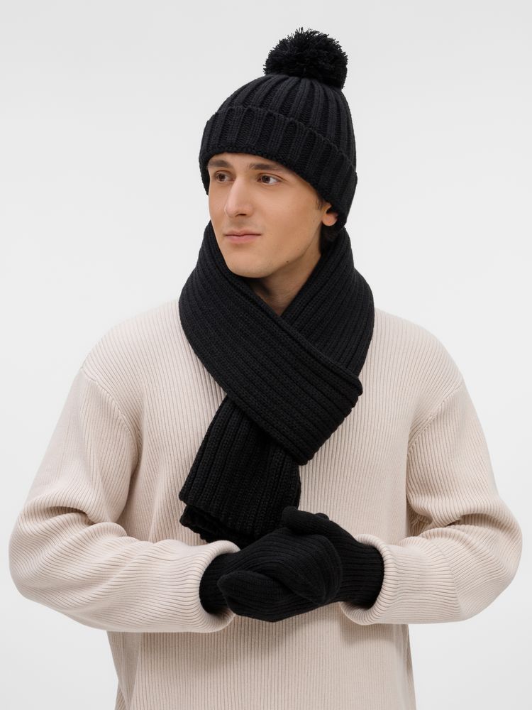 Шарф HappyGo, черный / Миниатюра WWW (1000)