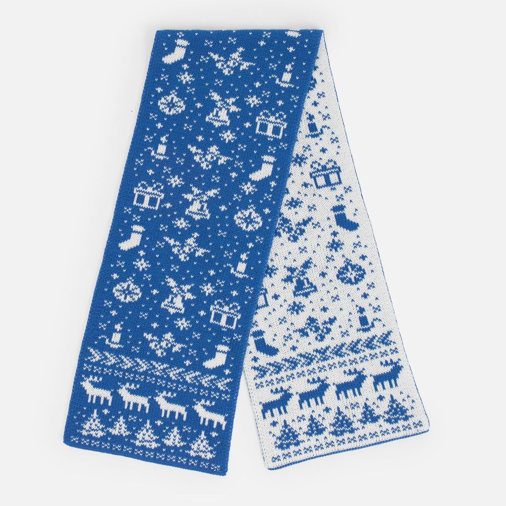 Шарф Holidale, синий с молочным / Миниатюра WWW (1000)