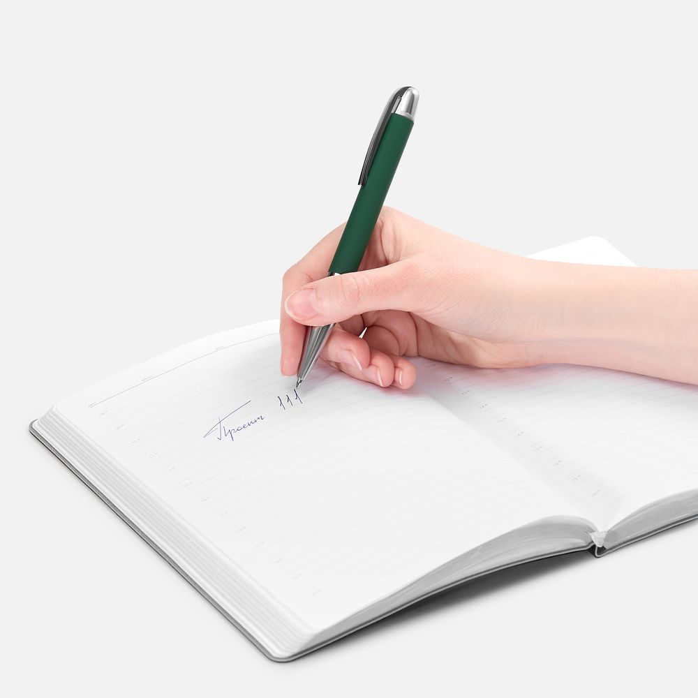 Ручка шариковая Arc Soft Touch, зеленая / Миниатюра WWW (1000)