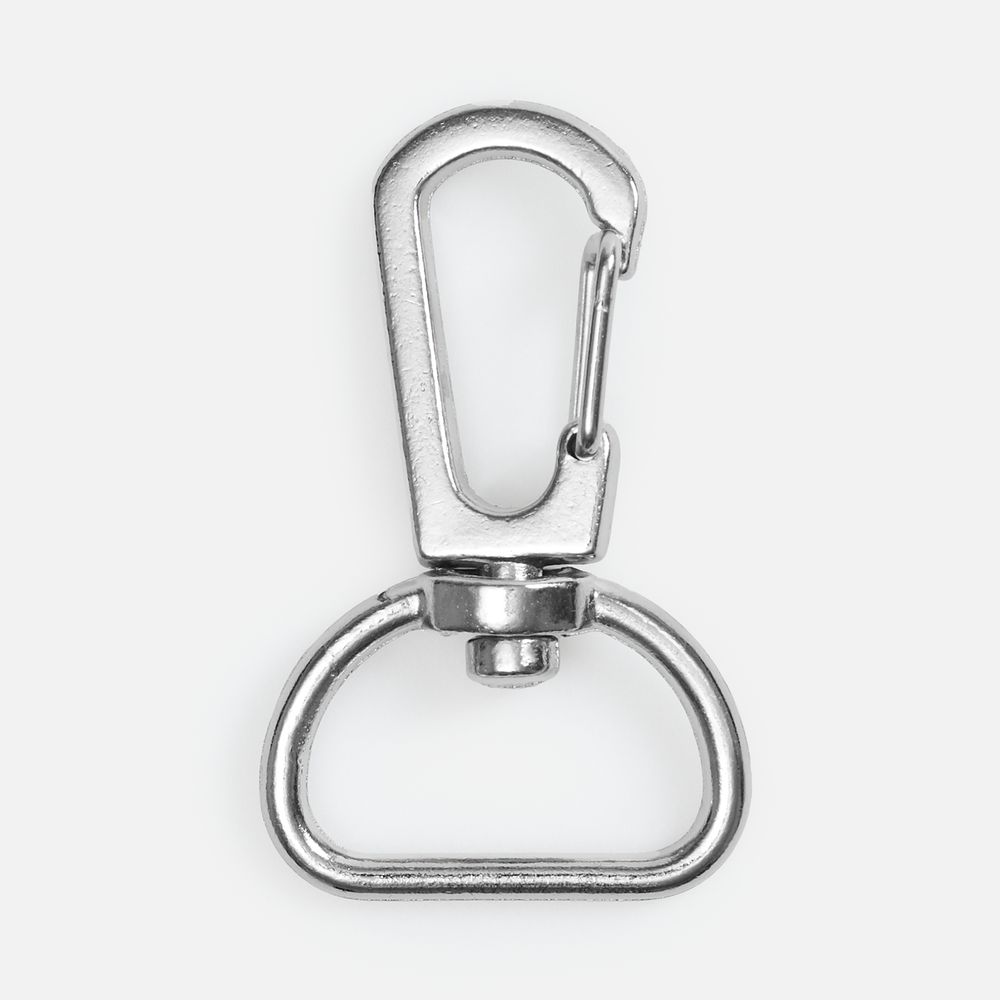 Застежка-карабин Snap hook, M, серебристая (хром) / Миниатюра WWW (1000)