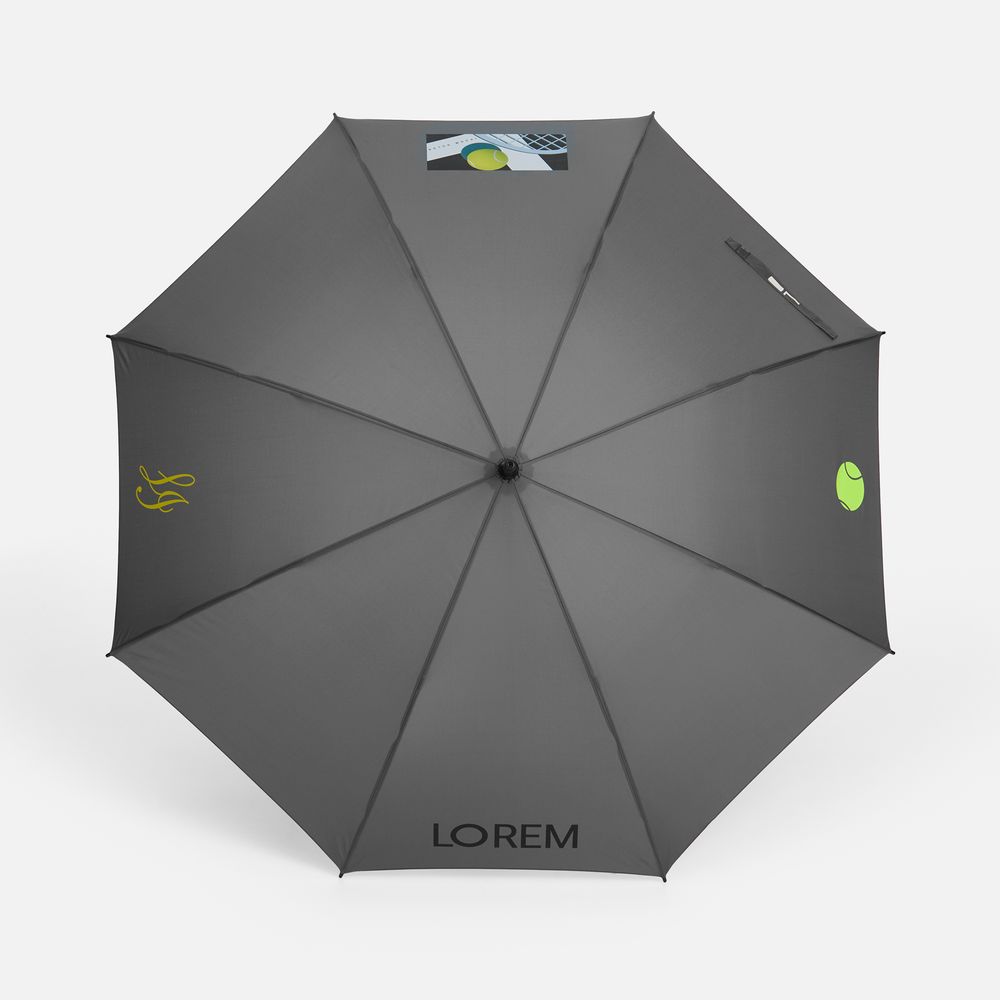Зонт-трость Simple Golf, серый / Миниатюра нанесения (1000)