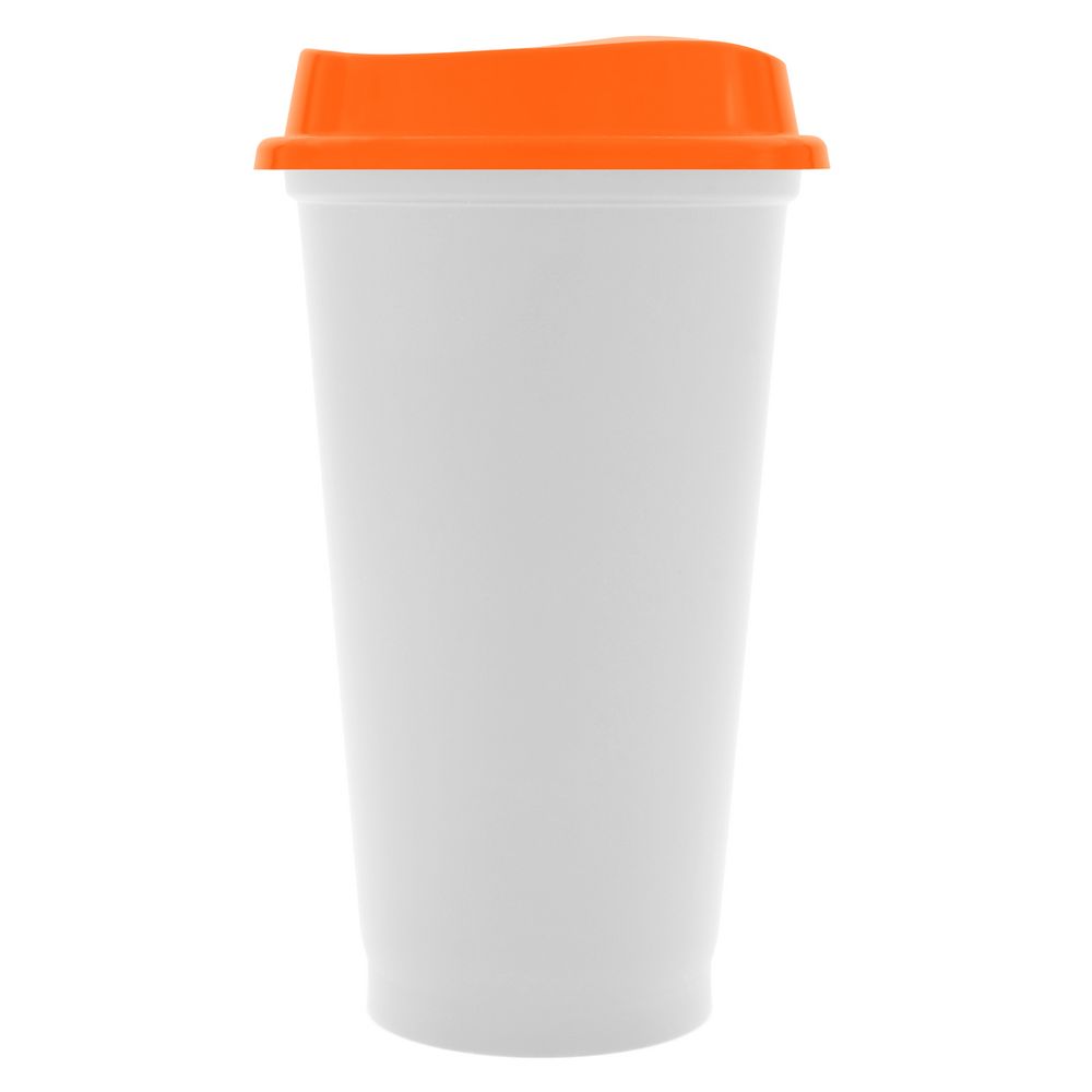 Стакан с крышкой Color Cap White, белый с оранжевым / Миниатюра WWW (1000)