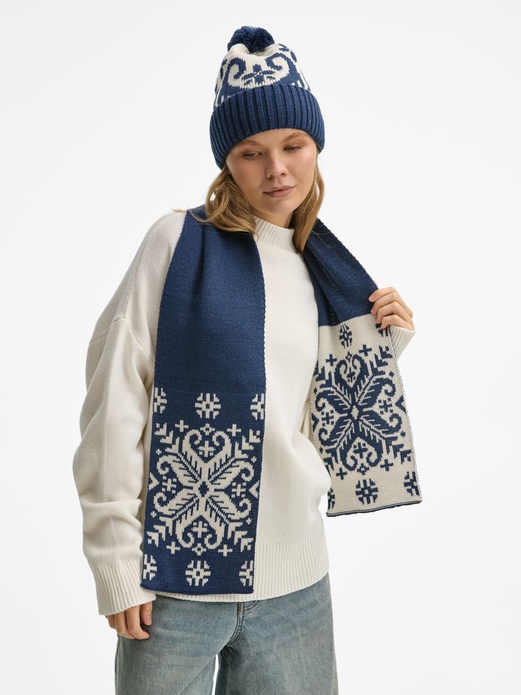 Шарф Wintertude M, синий с белым / Миниатюра WWW (1000)